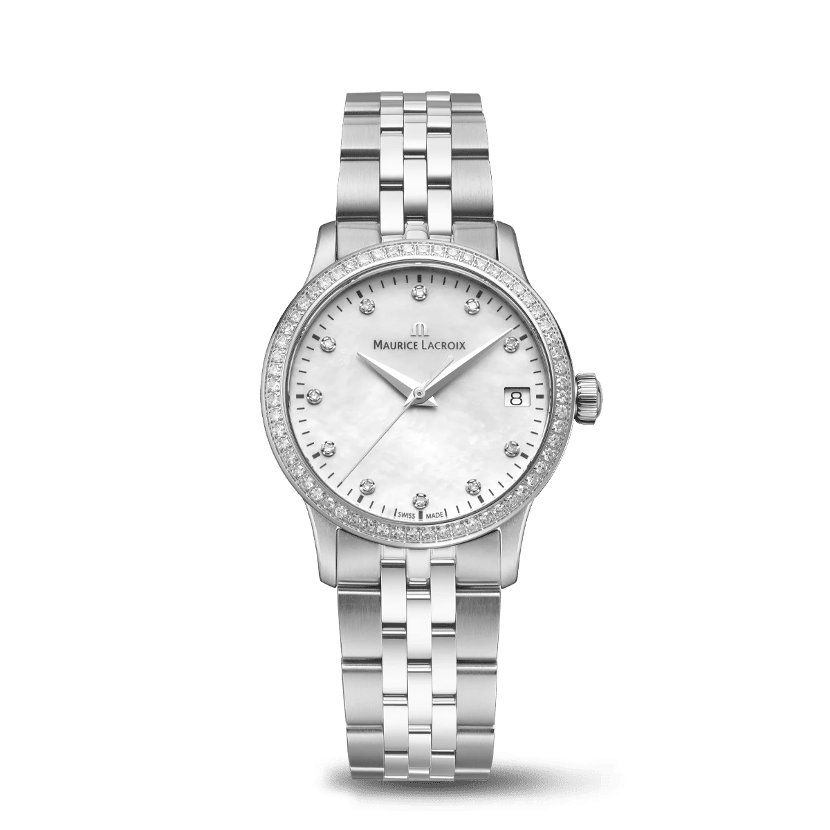 MAURICE LACROIX 1975 QUARTZ DATE 33MM MOP 71 DIAMONDS