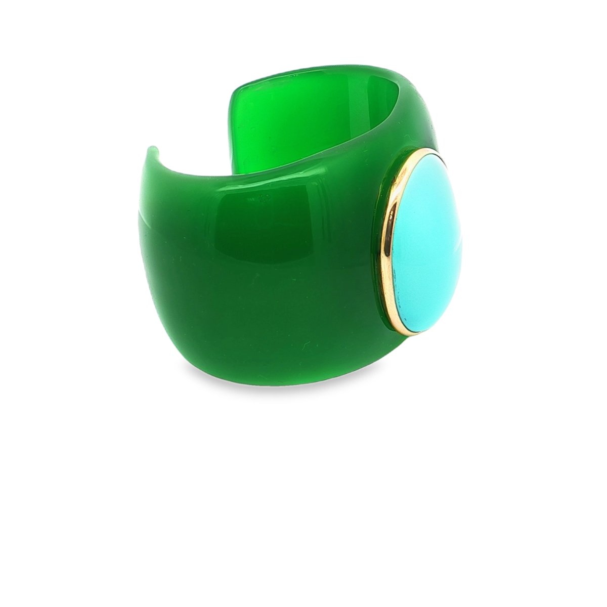 Eva Nueva Turkooizen imitatie cabochon bangle-armband - Afbeelding 2