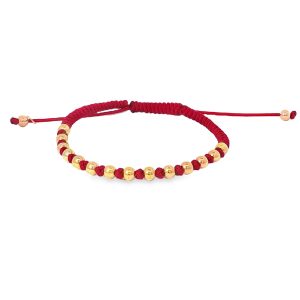 Eva Nueva Zijden armband met gepolijste roségouden balletjes