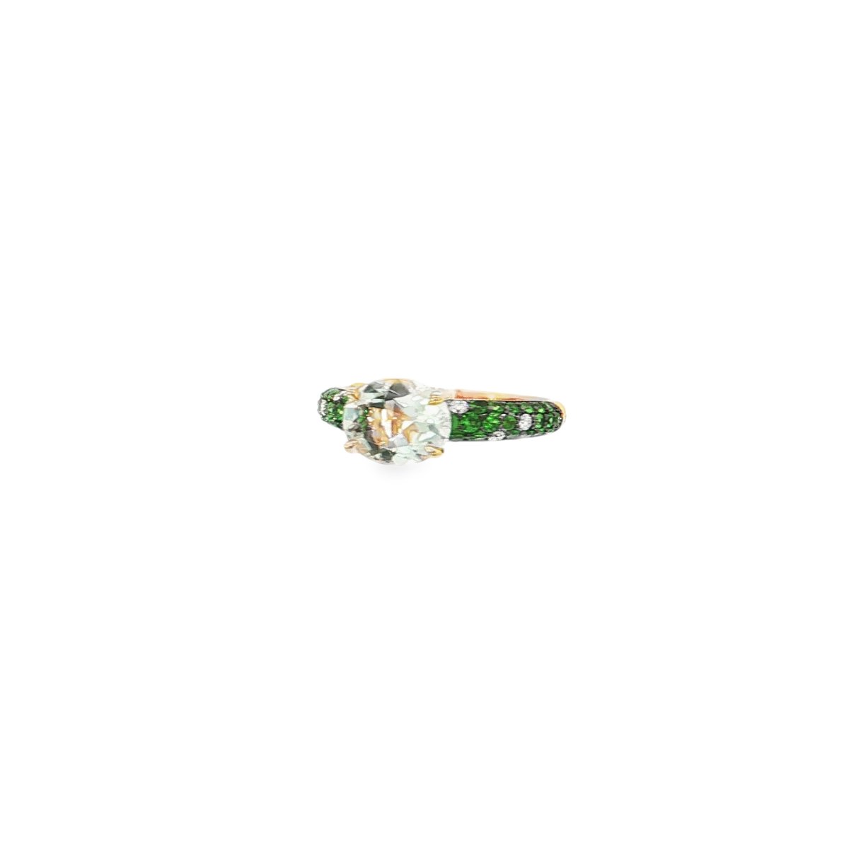 Ponte Vecchio Rosé Goud Ring met amethist, tsavorieten en diamanten - Afbeelding 3