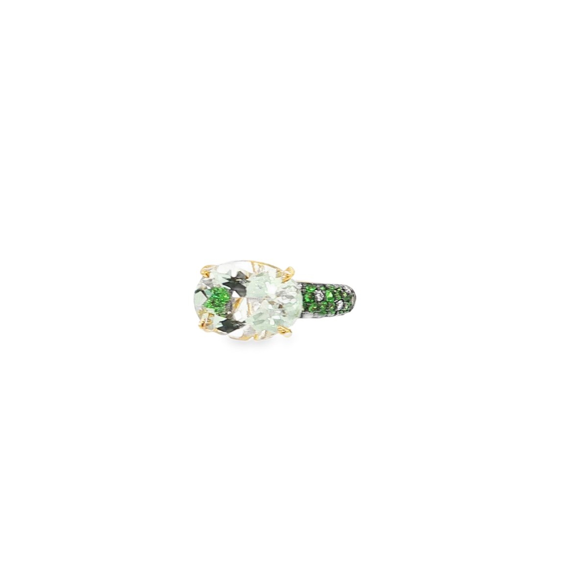 Ponte Vecchio Rosé Goud Ring met amethist, tsavorieten en diamanten - Afbeelding 4