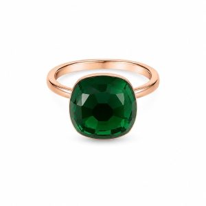 Eva Nueva Roségoeden klassieke ring met hydro-smaragd