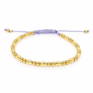 Eva Nueva silk bracelet with polished yellow gold beads