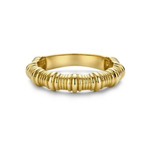 Swing Jewels Yellow gold ring with ribbed design
