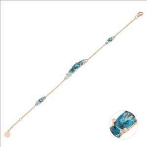 Ponte Vecchio Roségouden armband met topazen en diamanten