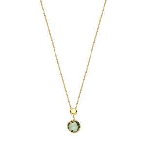 Italo Bottene Solitaire hangerketting met ronde roosgeslepen prehniet