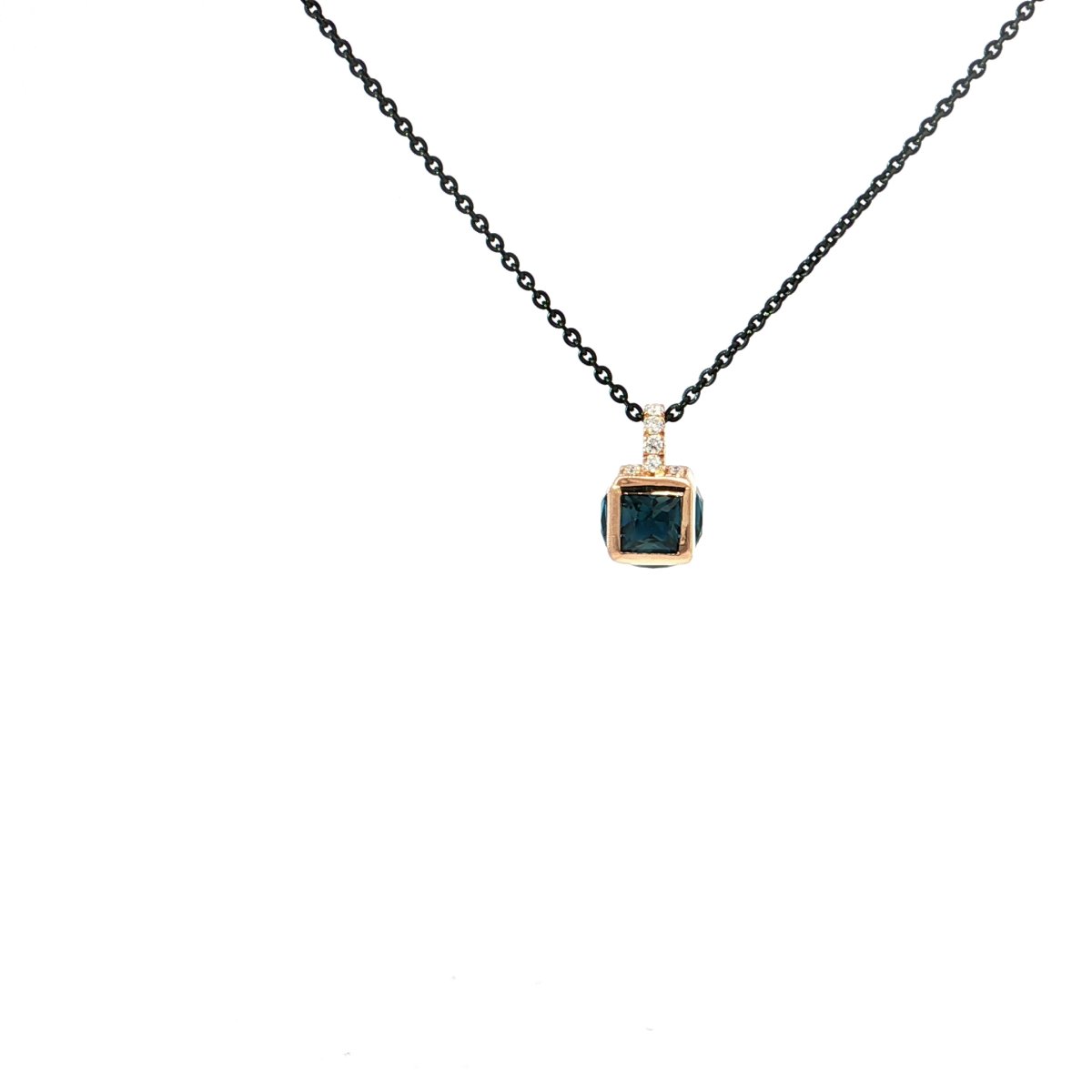 Ponte Vecchio Titanium ketting met een kubusvormige hanger - Afbeelding 3