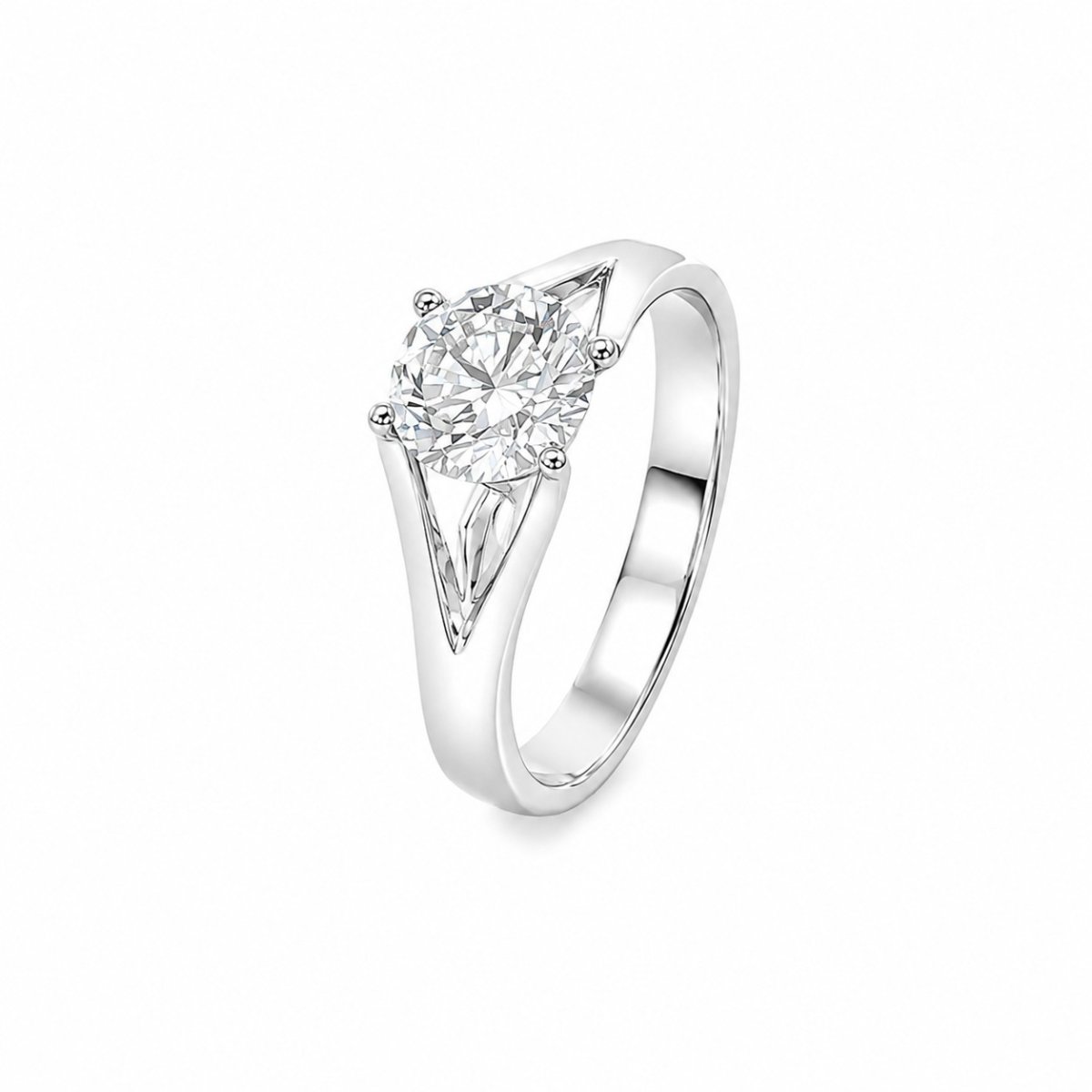 Bague solitaire en or blanc - Bijoux en diamants de culture