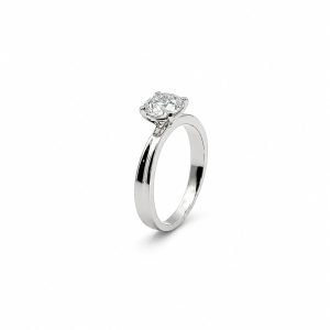 Каблучка солітер із білого золота — Lab Grown Diamond Jewellery