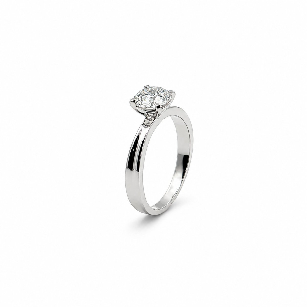 Каблучка солітер із білого золота — Lab Grown Diamond Jewellery