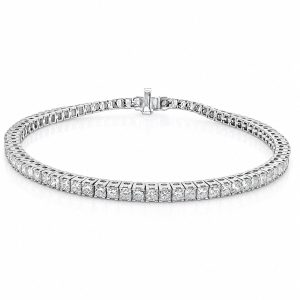 White Gold Tennis Bracelet with Lab-Grown Diamonds - Lab-Grown Diamond Jewellery