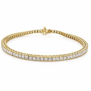Yellow Gold Tennis Bracelet with Lab Grown Diamonds - Lab Grown Diamond Jewellery