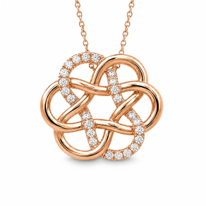 True Love Knot® bedelhanger in roségoud groot