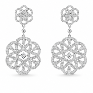Elegante witgouden True Love Knot® oorhangers
