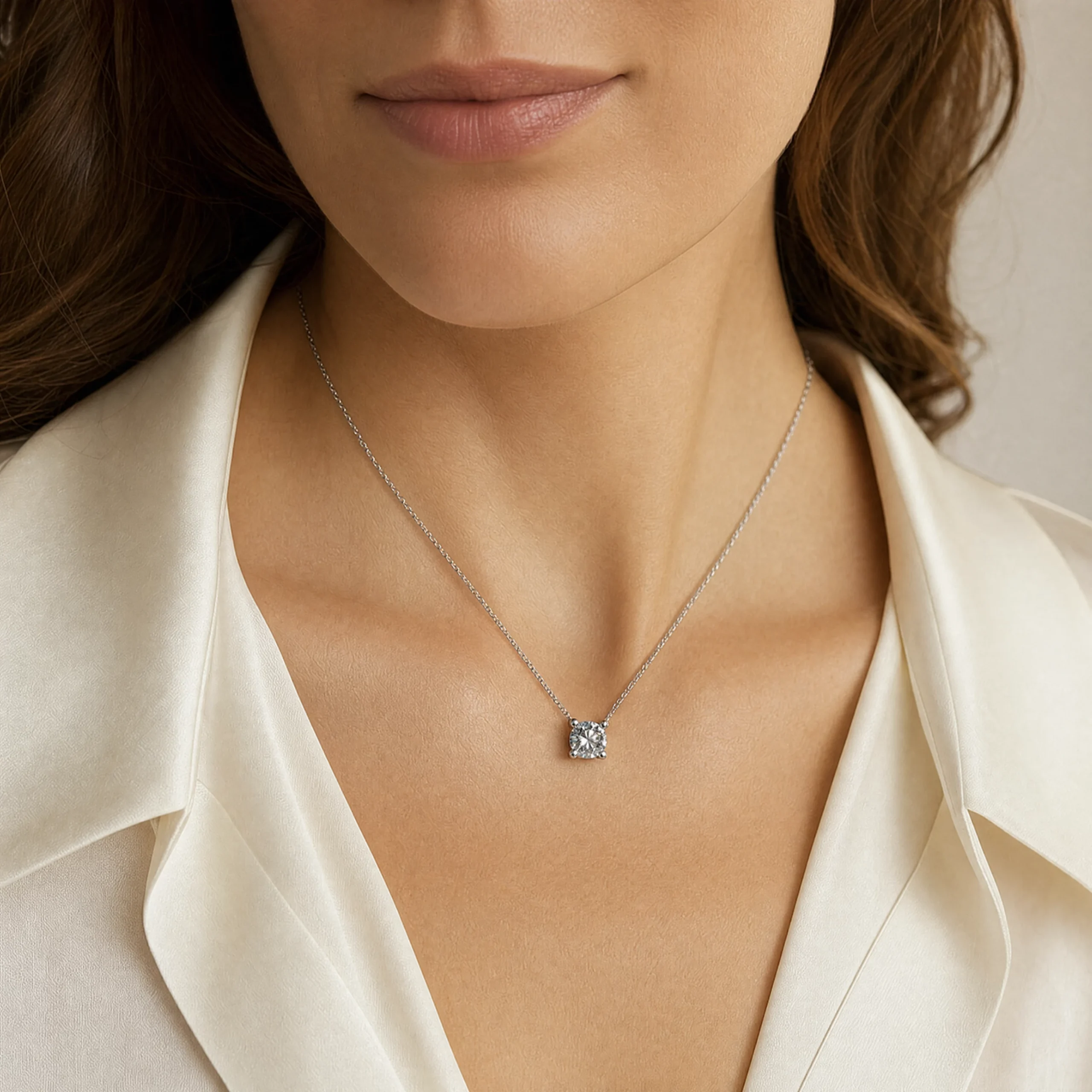 Solitaire witgouden ketting 1.02 karaat D VS1 Lab Grown Diamond Jewellery - Afbeelding 2