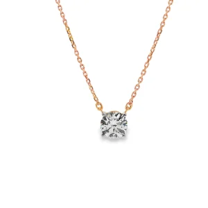 Geelgouden solitaire ketting 1.02 karaat Lab Grown Diamond Jewellery