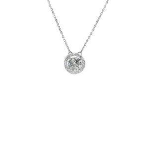 Witgouden Halo Hanger Lab Grown Diamond Jewellery