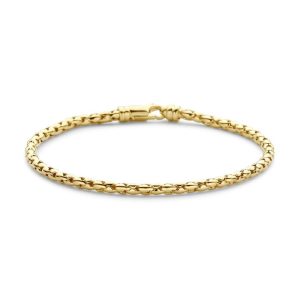 Italo Bottene Geel gouden armband met gevlochten schakelontwerp