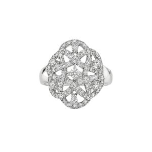 True Love Knot® diamanten clusterring in witgoud
