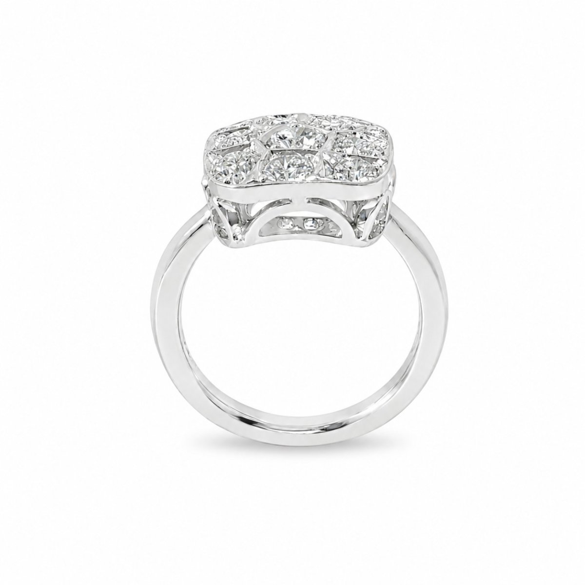 Élégante bague en or blanc 18 carats avec diamants ronds taille brillant – Image 3