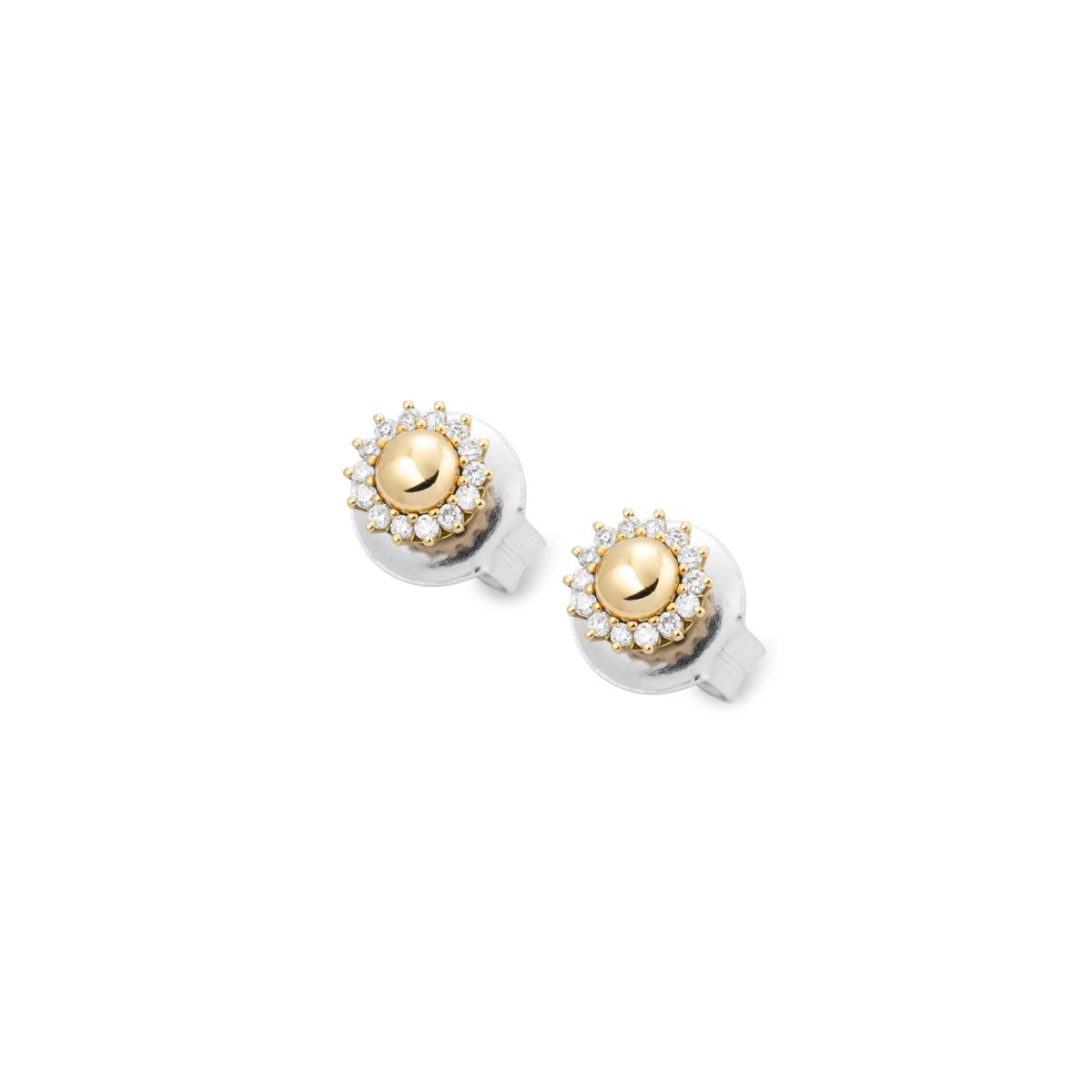 Yellow gold diamond stud earrings