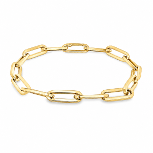 Elegant bracelet in polished 18 karat yellow gold with round links