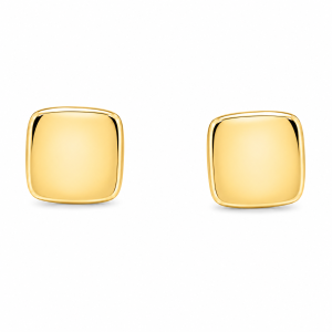 Classic square earrings in solid 18 karat yellow gold