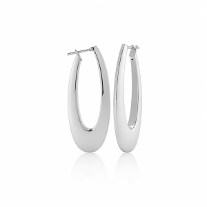 Oval earrings in 18-karat white gold.