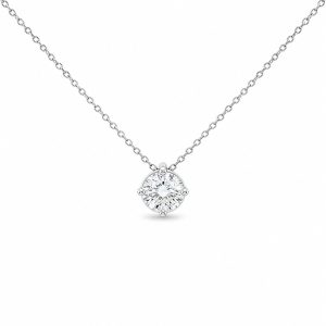 Klassieke solitairhanger in witgoud met ronde briljantgeslepen diamant van 0,70 ct