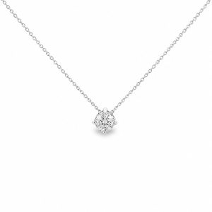 Klassieke solitairhanger in witgoud met ronde briljantgeslepen diamant van 0,52 ct