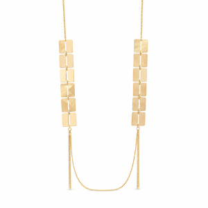 18 kt geelgouden collier met geometrische hanger