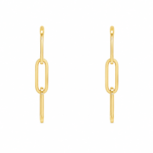 18 karat yellow gold chain-link drop earrings