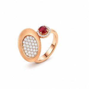 Cocktail ring with natural ruby