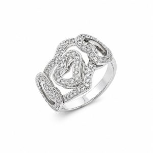 Heart ring with diamonds