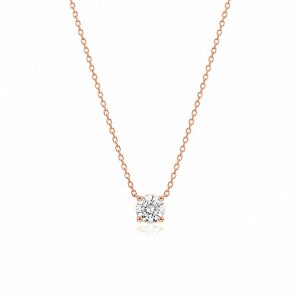 Verfijnde hanger in 18 karaat roségoud met ronde briljantgeslepen diamant