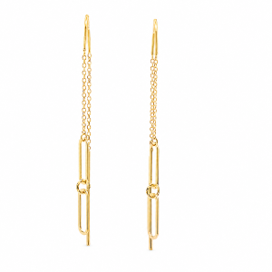 Paperclip threader earrings in 18 karat yellow gold