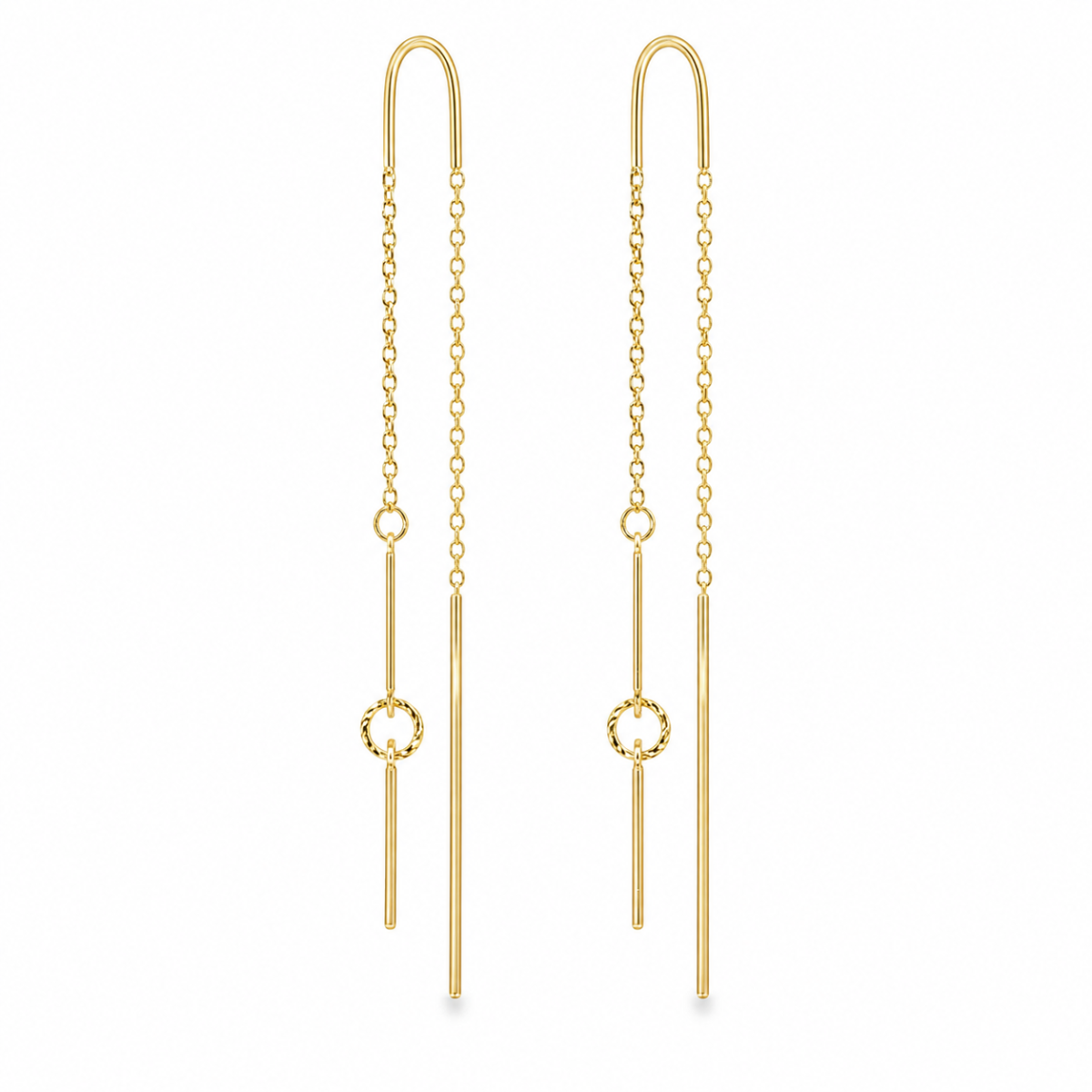 Paperclip threader earrings in 18 karat yellow gold - Image 2