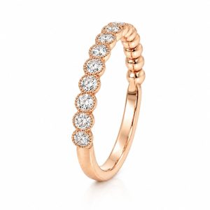 18k rose gold diamond half-eternity ring