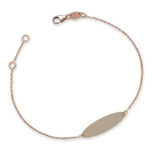 Armband met gepolijst ovaal plaatje in 18 karaat roségoud voor kinderen