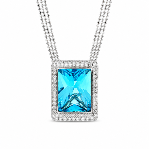 hanger met blauwe topaas en diamanten