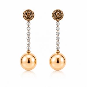 Diamond earrings in 18 karat rose and white gold