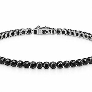 NOAH white gold bracelet with black diamonds