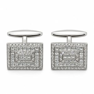 Diamanten manchetknopen in 18kt witgoud