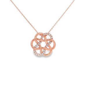 True Love Knot® medium hanger in roségoud met natuurlijke diamanten