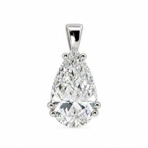Peervormige labdiamant hanger 2,01 ct | 18kt witgoud