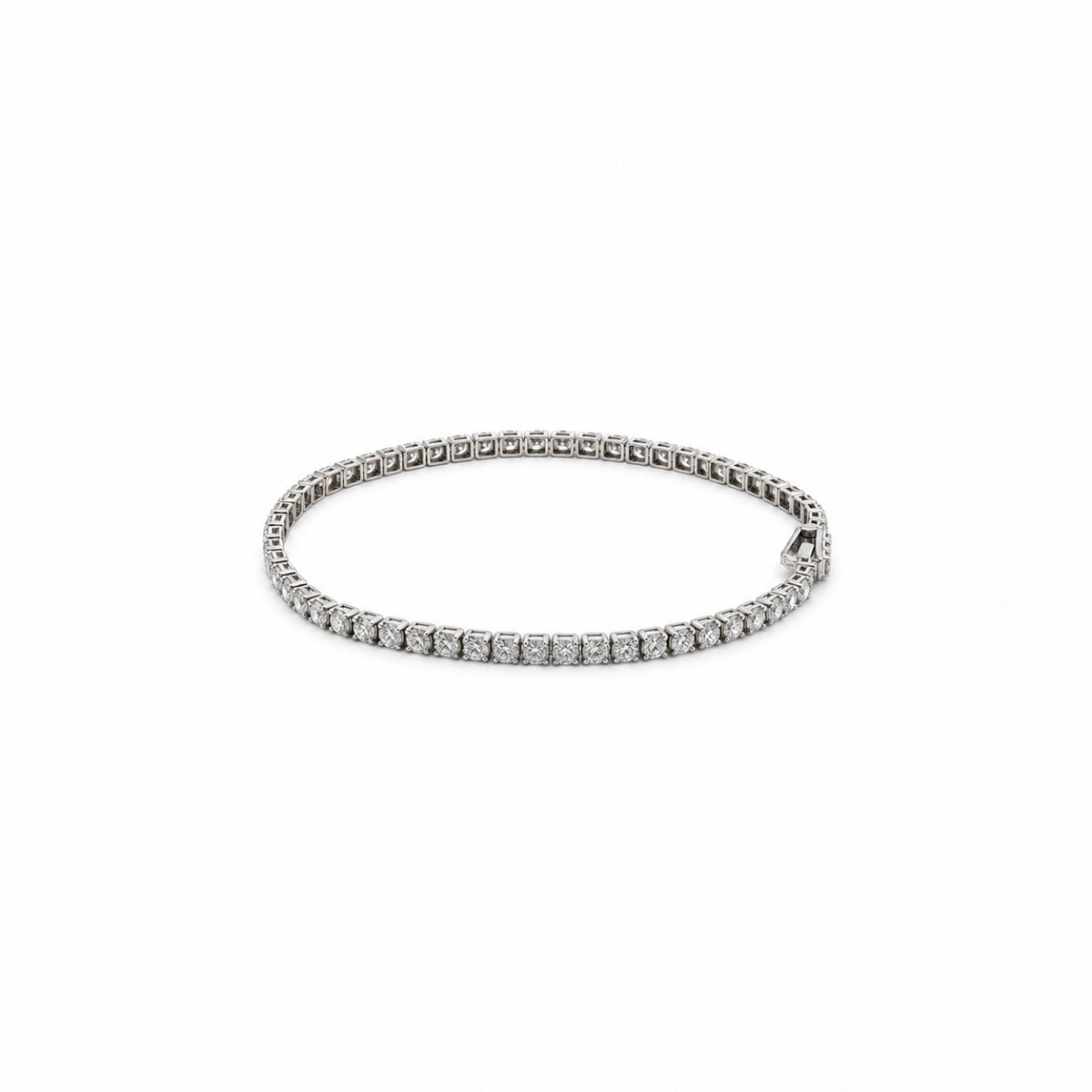 Lab grown diamanten tennisarmband 3,50ct in 18kt WG - Afbeelding 2