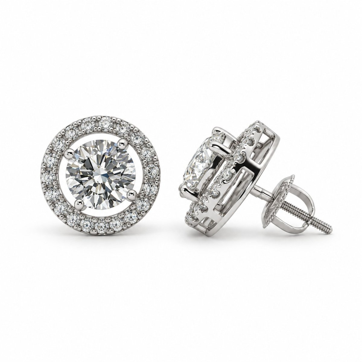 Lab grown diamanten transformeerbare oorstekers 3,45ct in 18kt WG