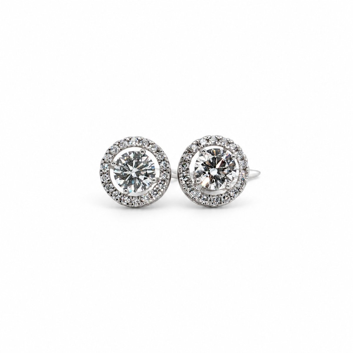 Lab grown diamanten transformeerbare oorstekers 3,45ct in 18kt WG - Afbeelding 2