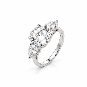 IGI-gecertificeerde Lab grown diamanten trilogie ring 3,70 ct in 18kt WG
