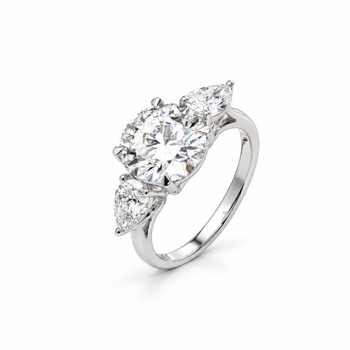 IGI-gecertificeerde Lab grown diamanten trilogie ring 3,70 ct in 18kt WG